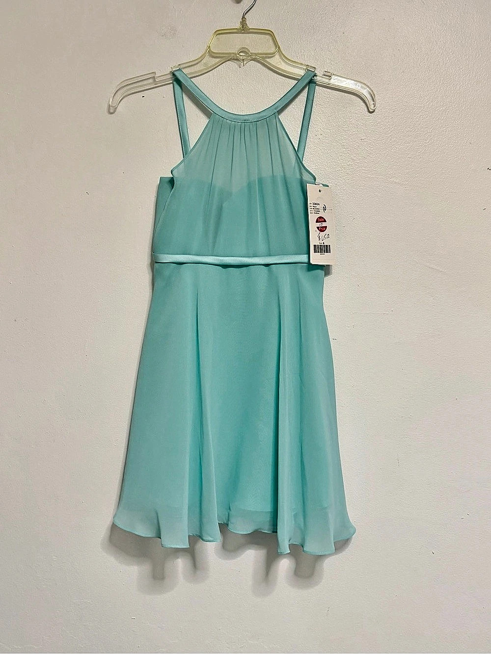 Christina Wu Chiffon Mini Dress Blue Size 8 NWT